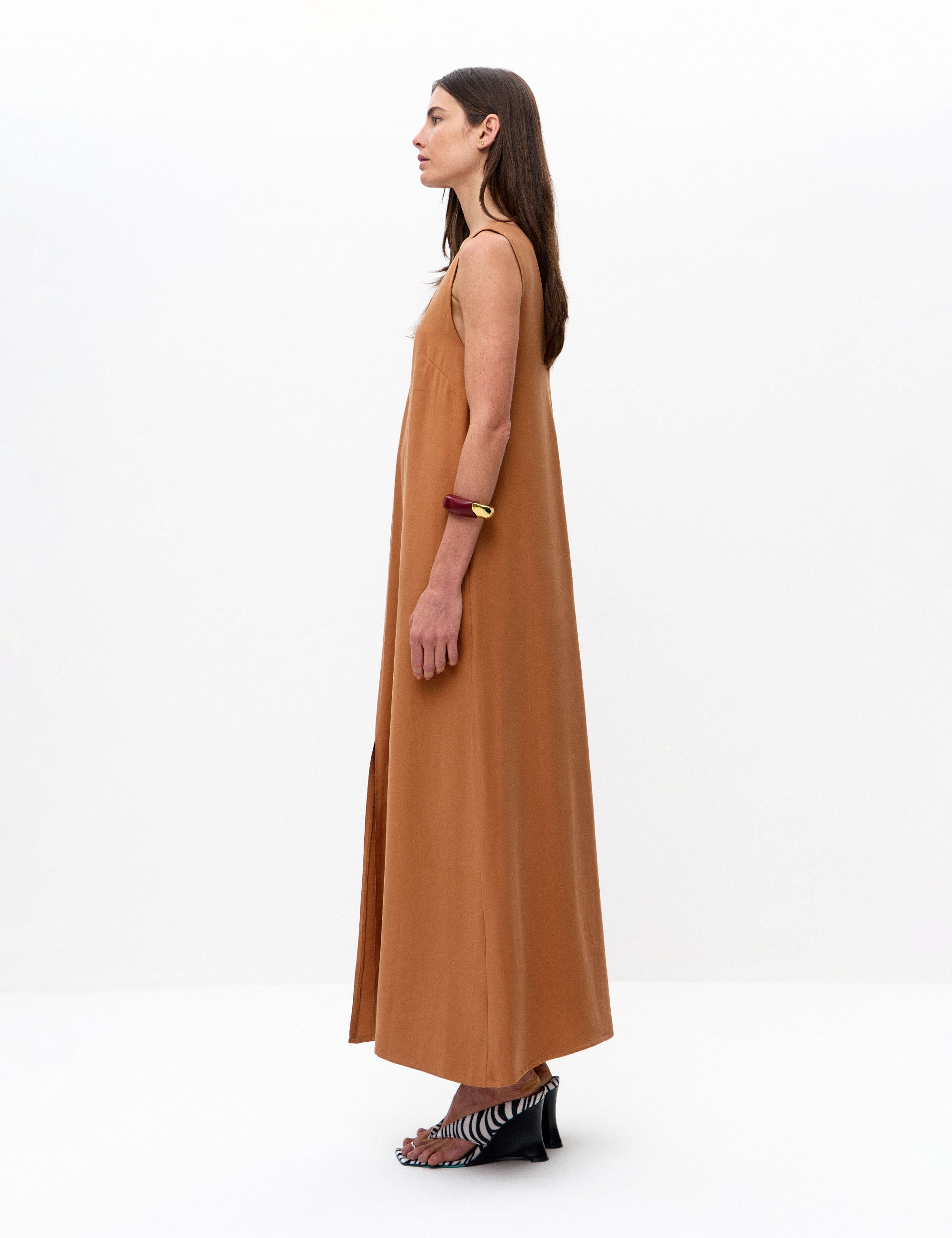 Vestido Julia Viscose Amendoa