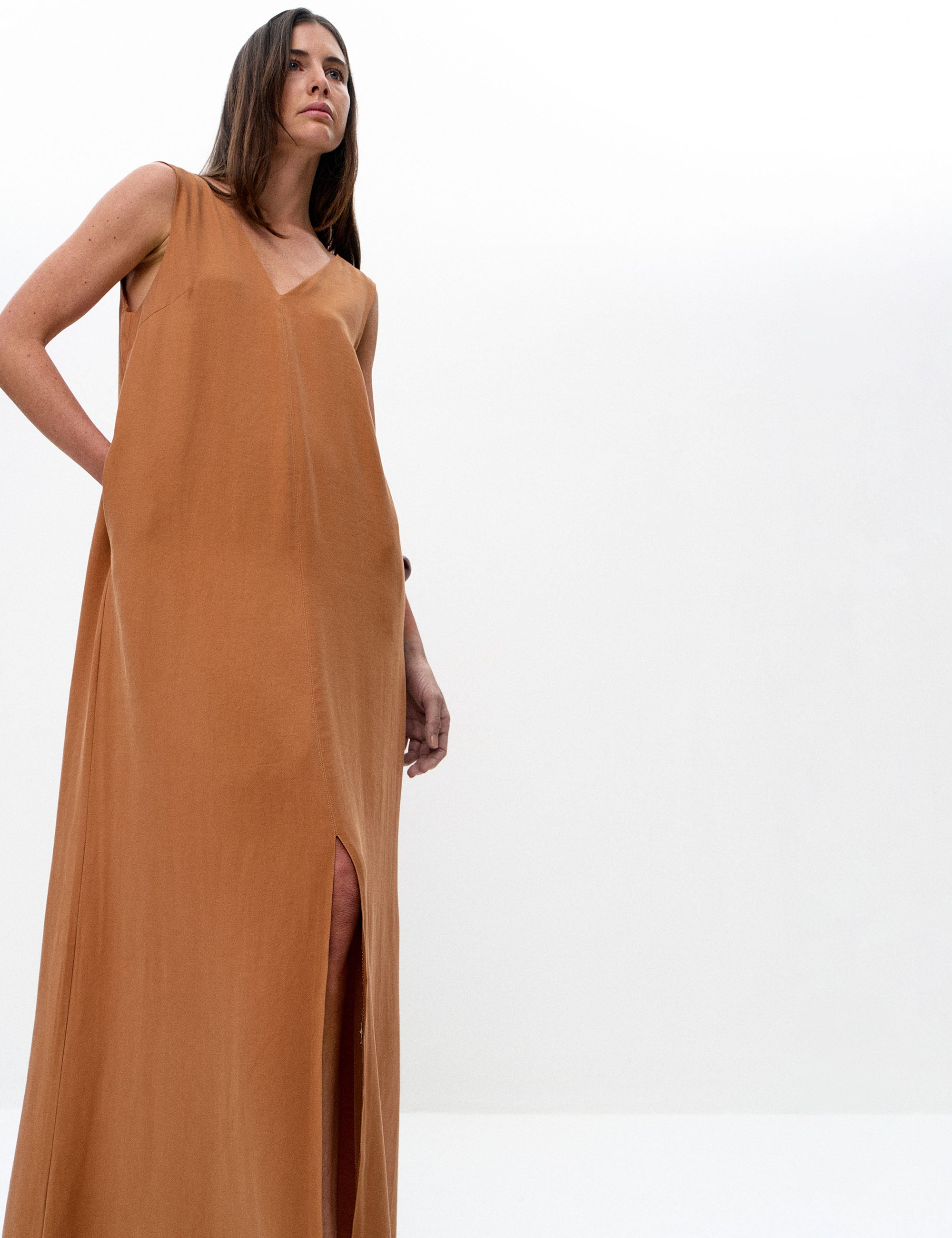 Vestido Julia Viscose Amendoa
