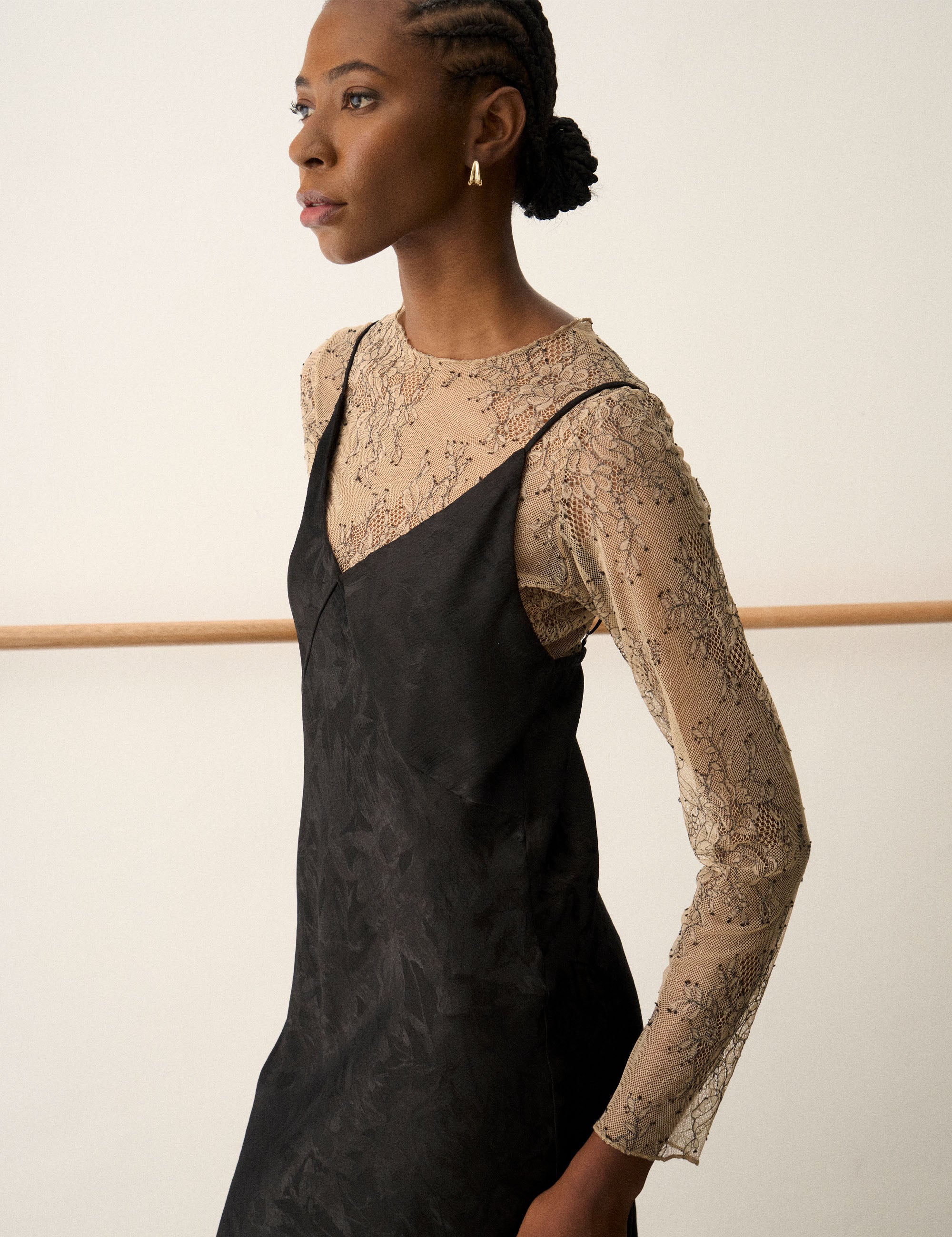 Vestido Lace Jacquard Preto