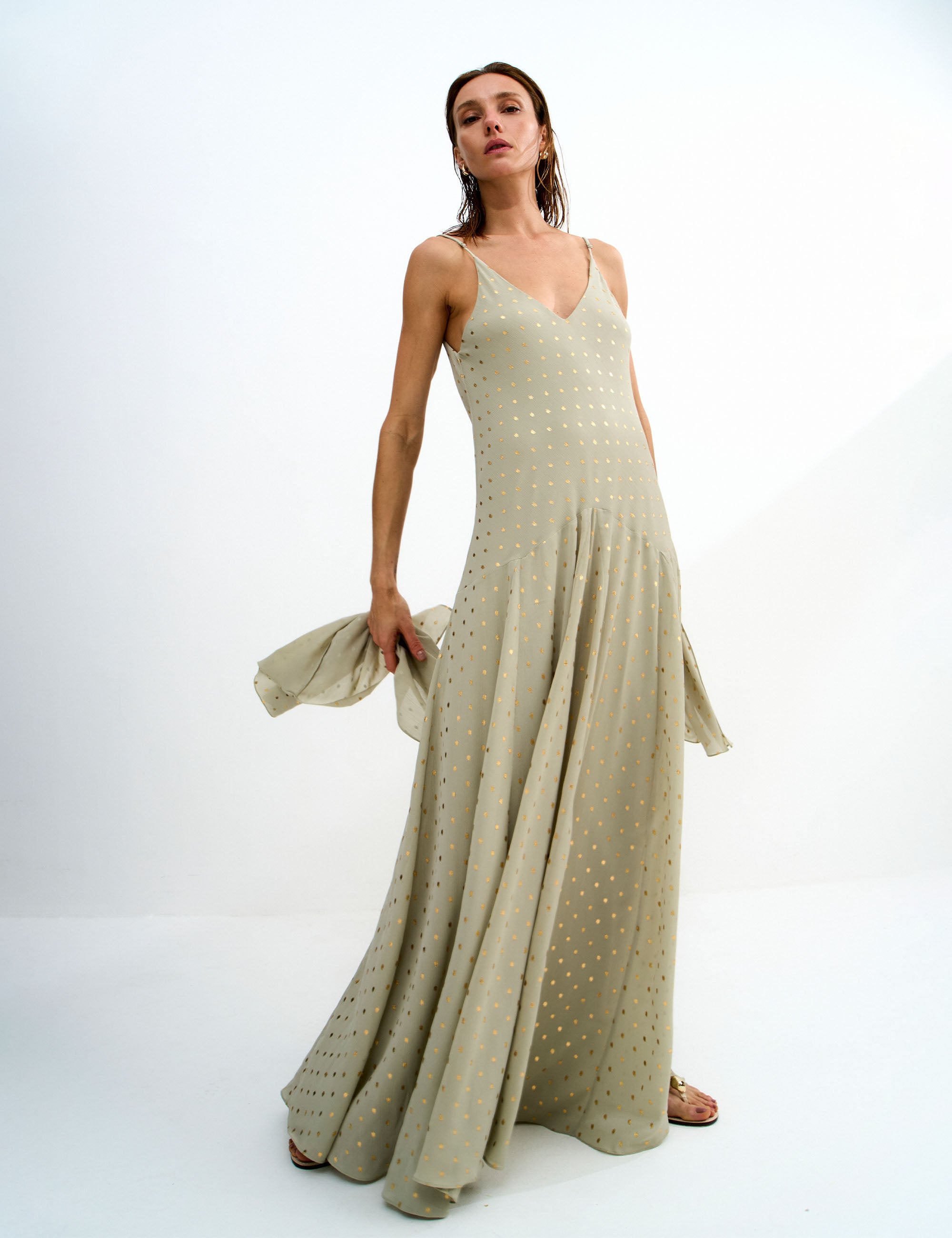 Vestido Lana Dots Verde