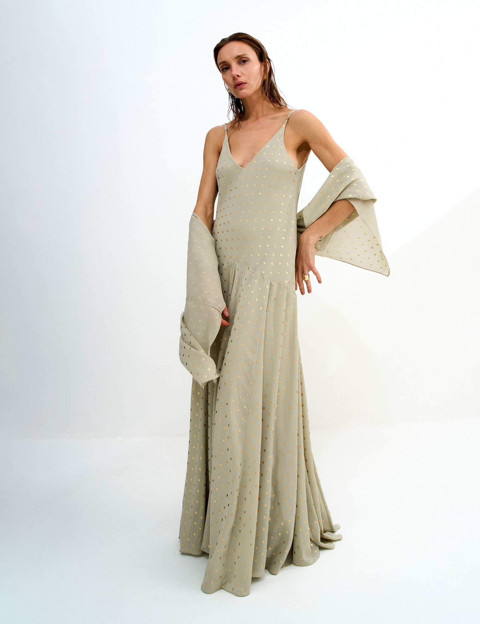 Vestido Lana Dots Verde