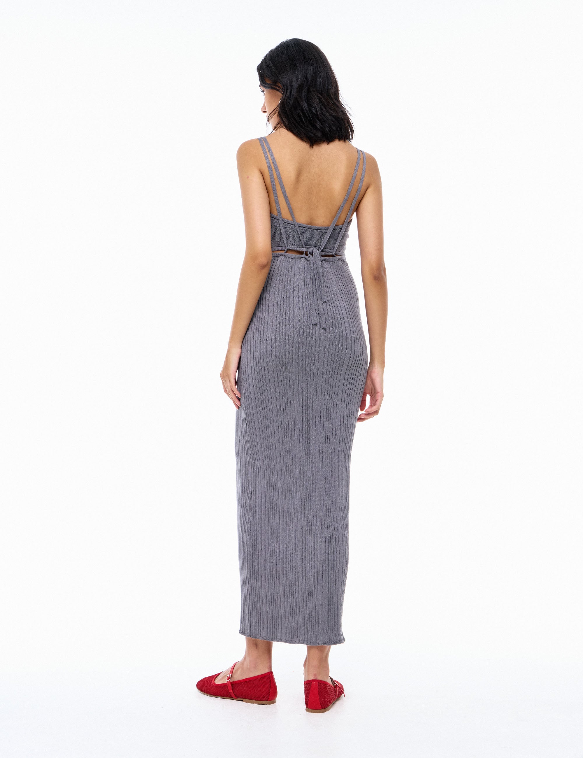 Vestido Lauren Tricot Chumbo