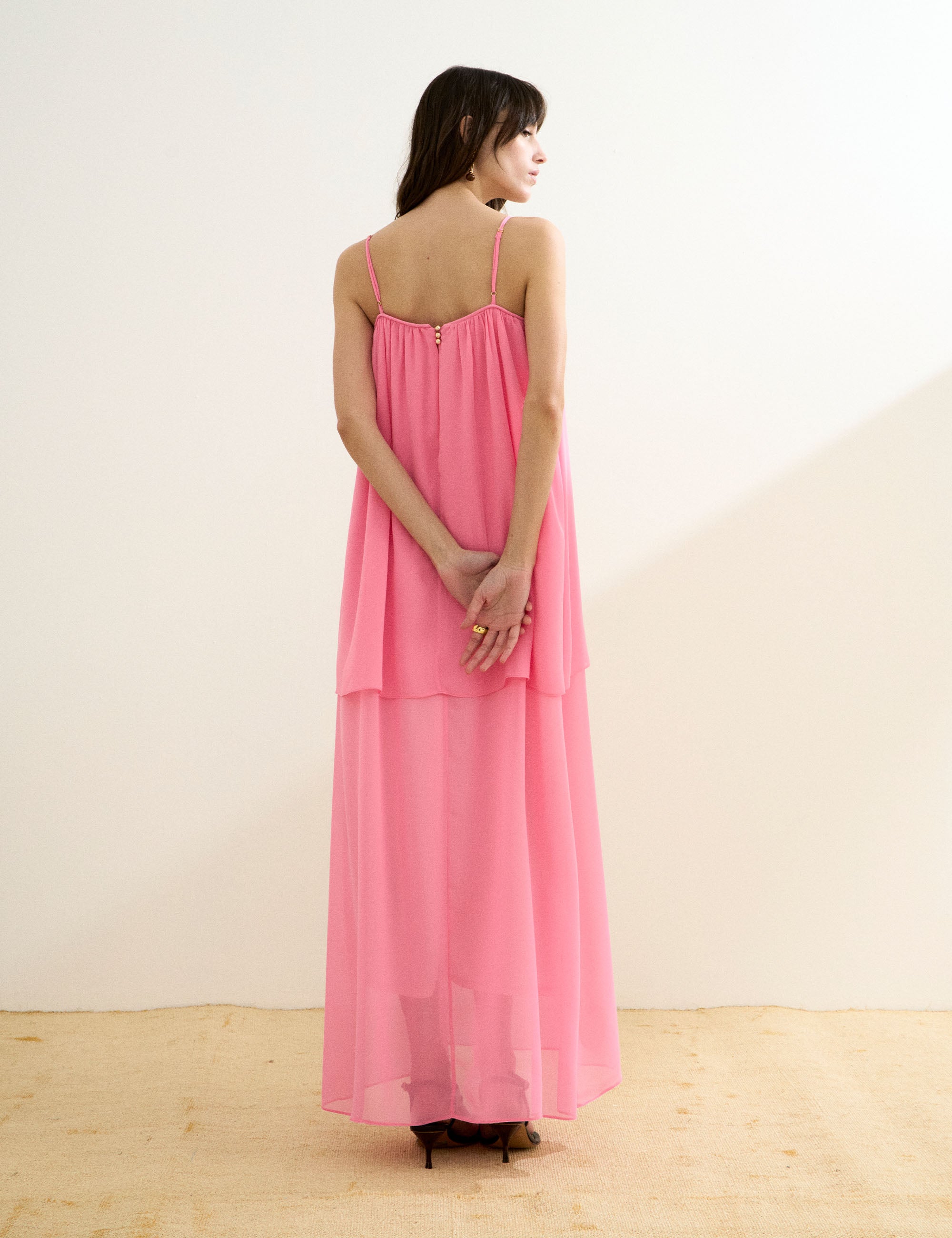 Vestido Lory Chifon Rosa