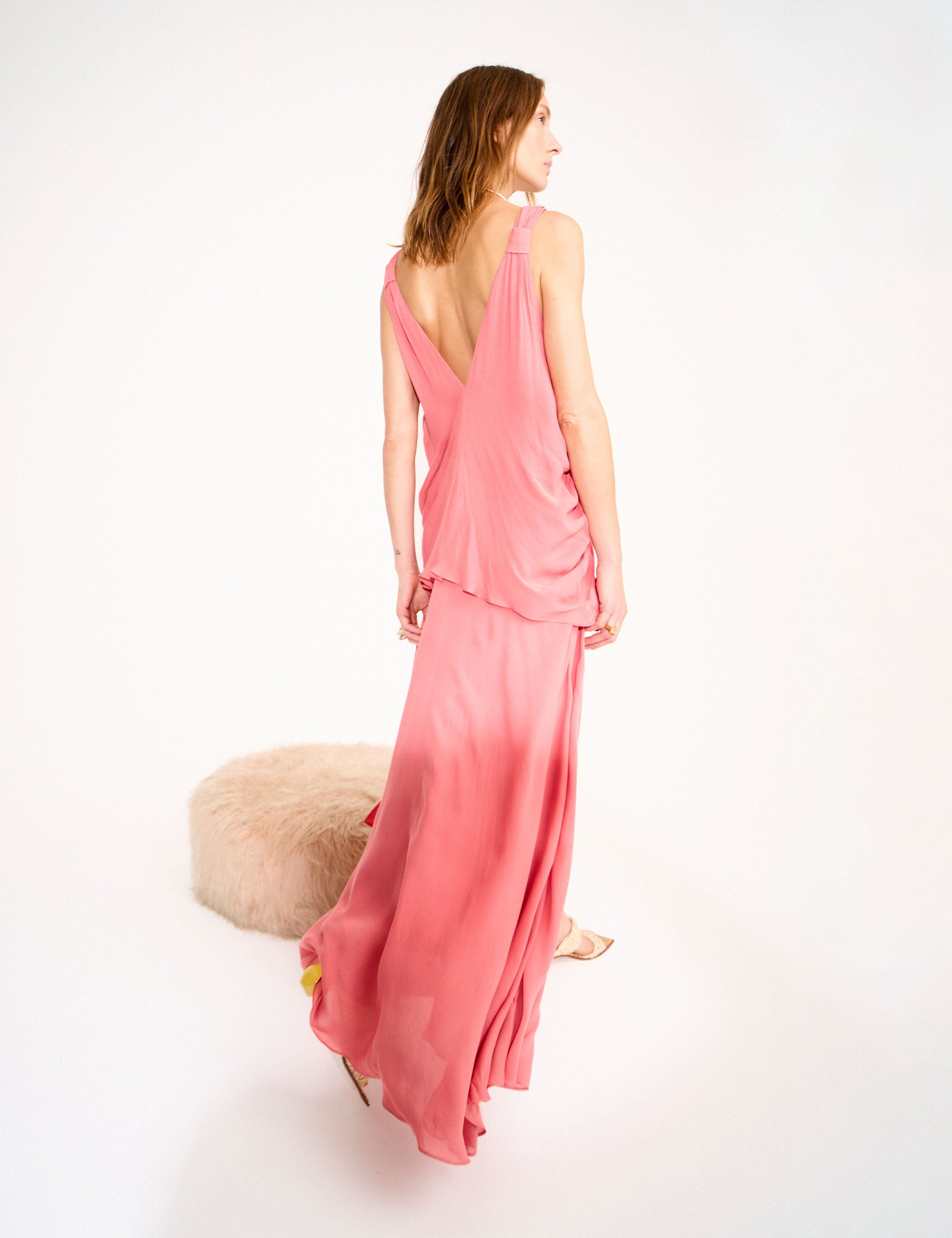 Vestido Luciana Musseline Rosa