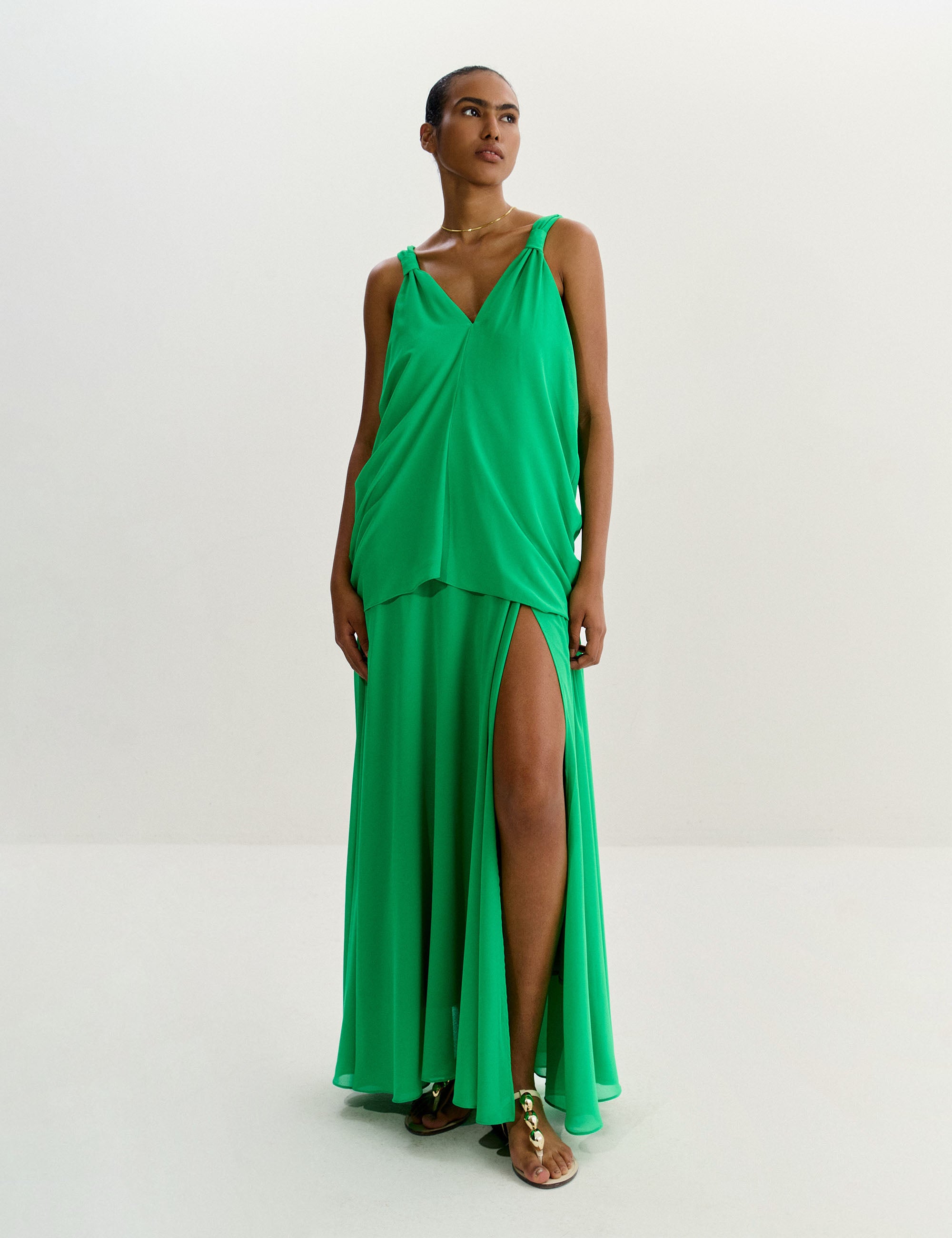 Vestido Luciana Musseline Verde