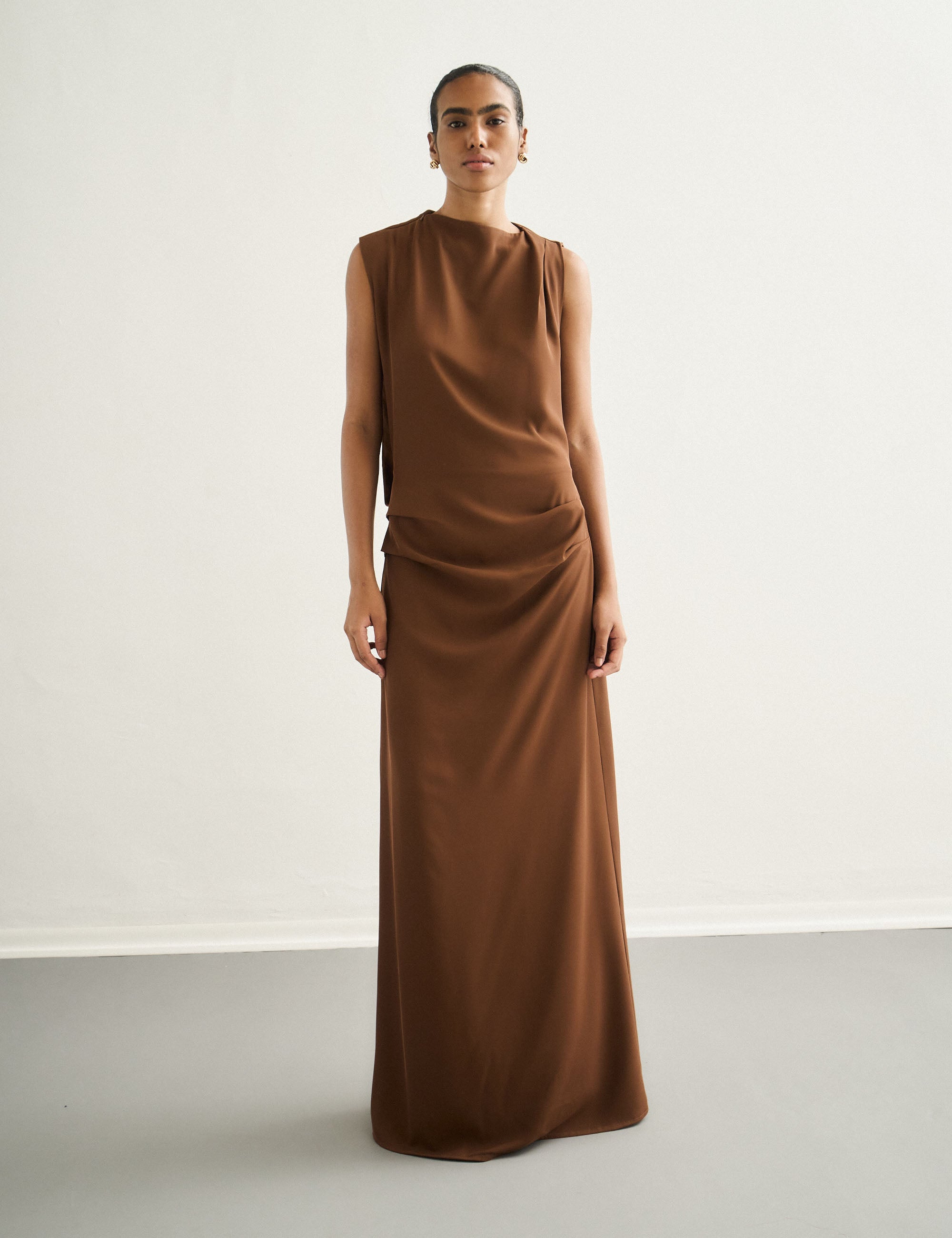Vestido Lune Alfaiataria Marrom