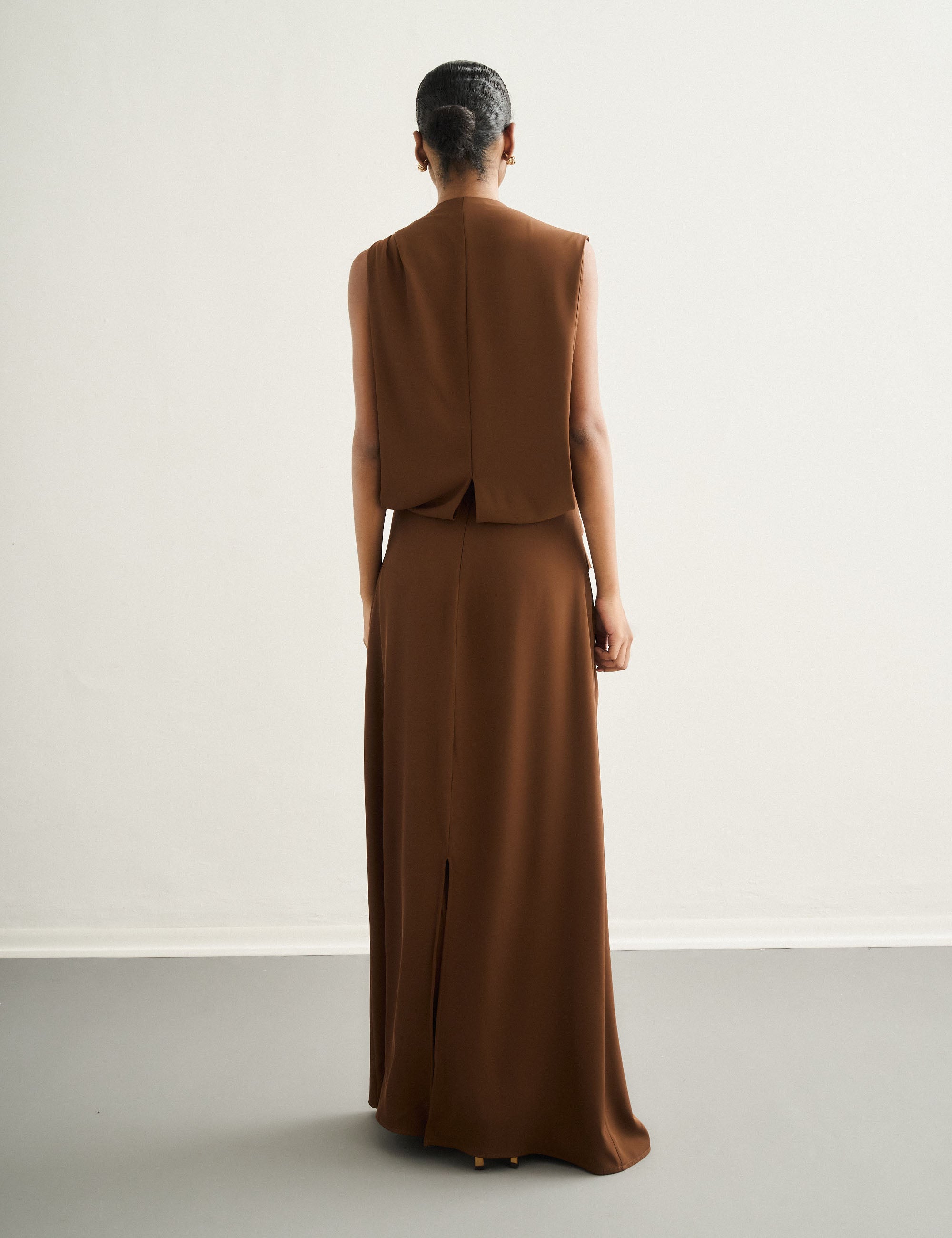 Vestido Lune Alfaiataria Marrom