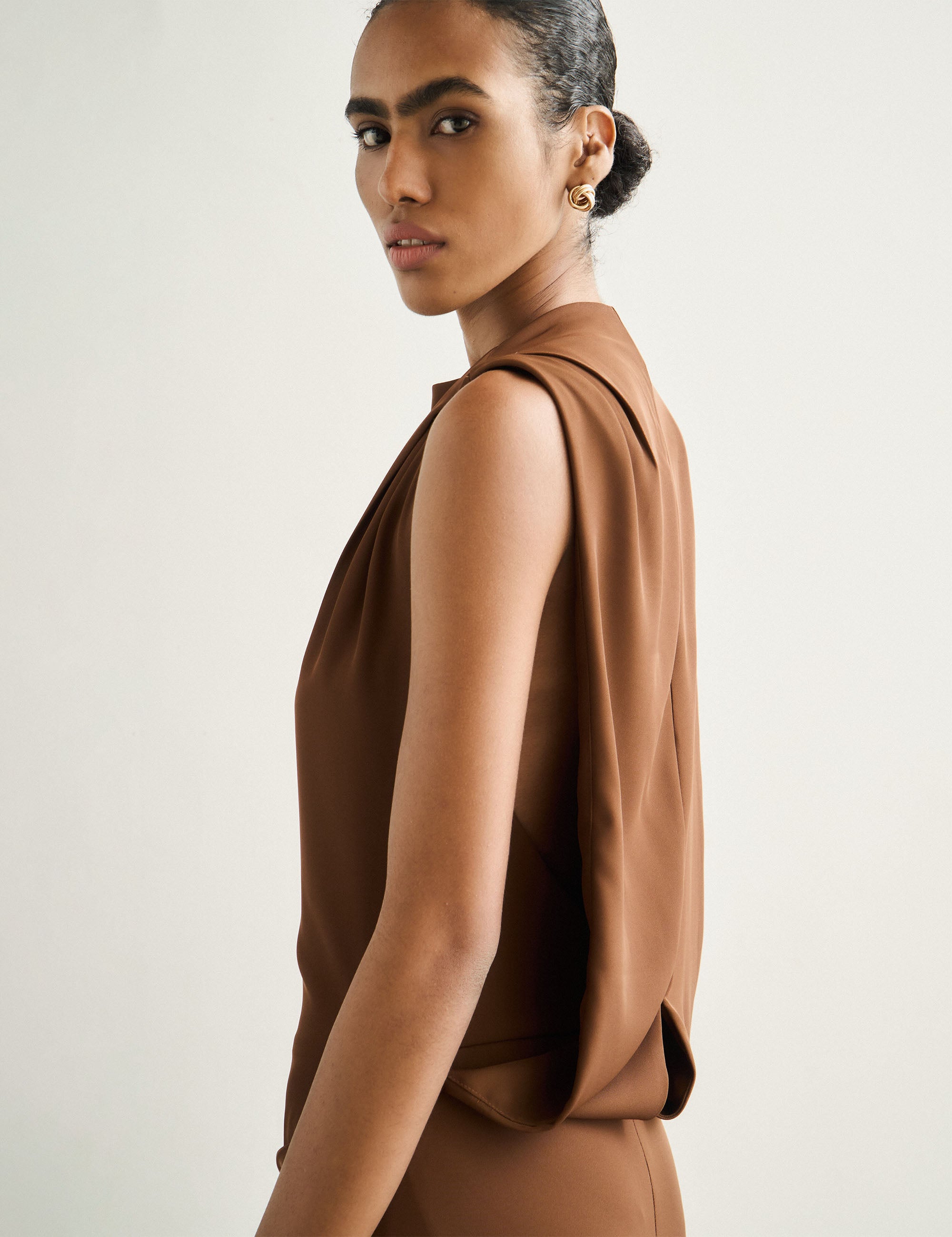 Vestido Lune Alfaiataria Marrom