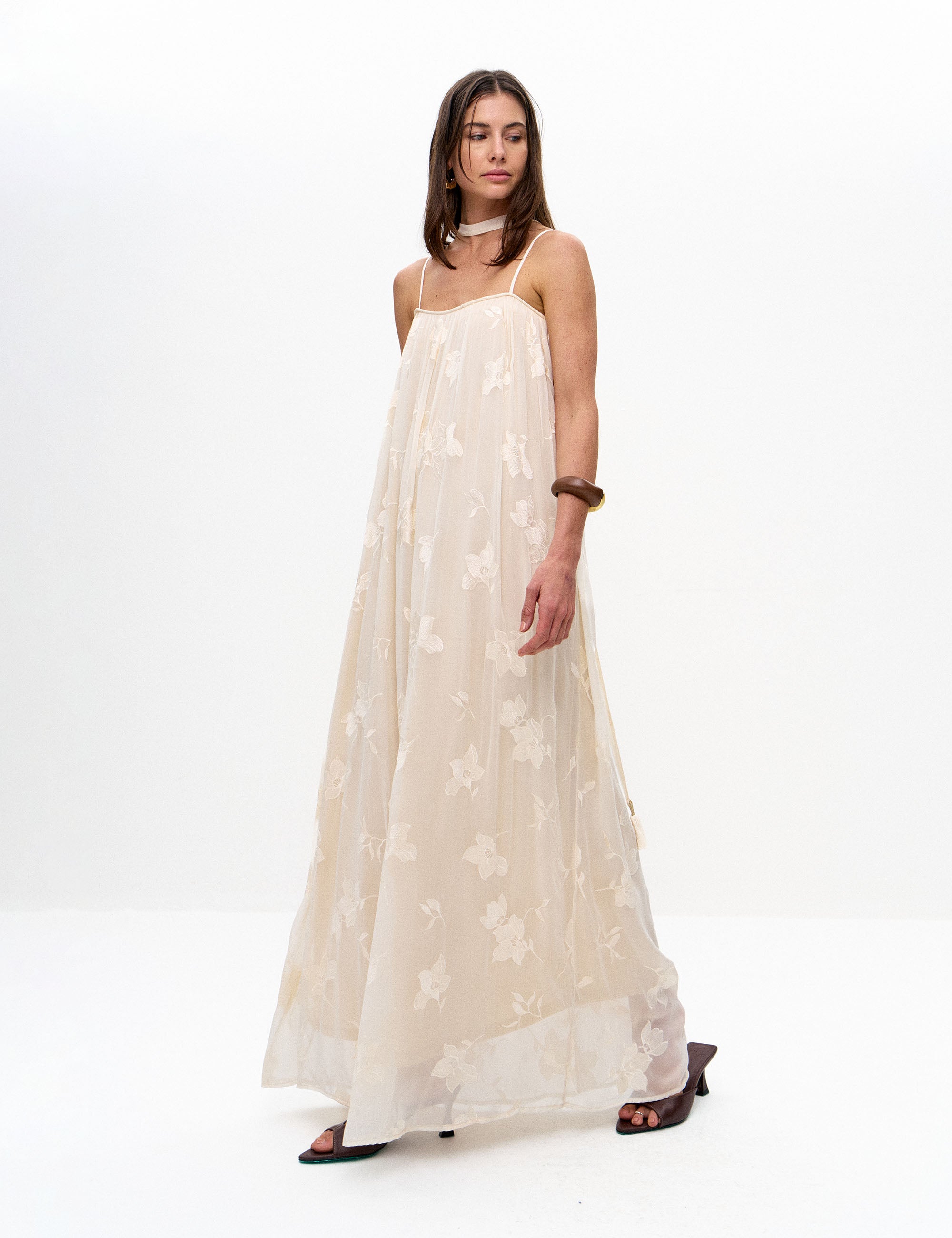 Vestido Lyric Voil Marfim