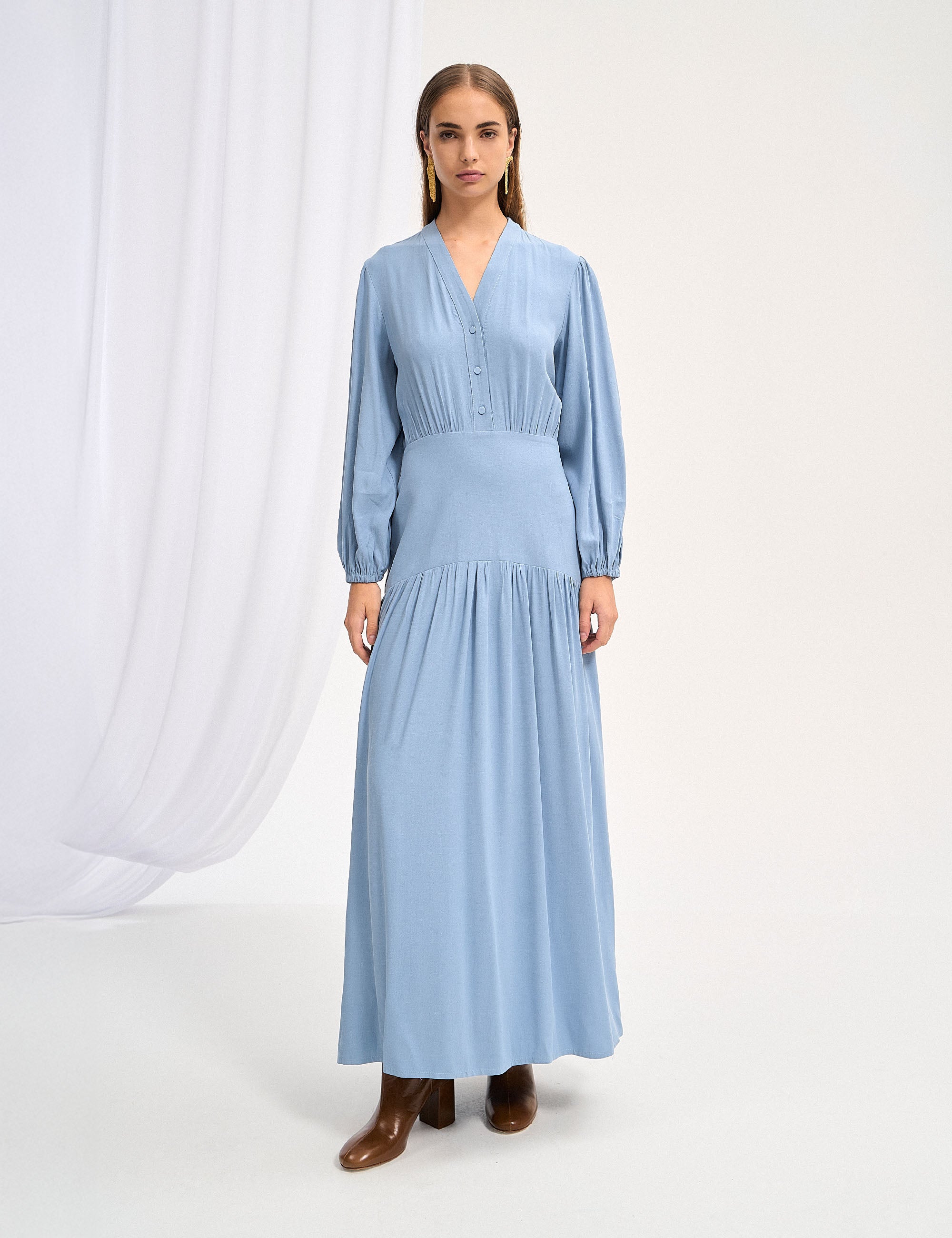 Vestido Maitê Liocel Azul Celeste