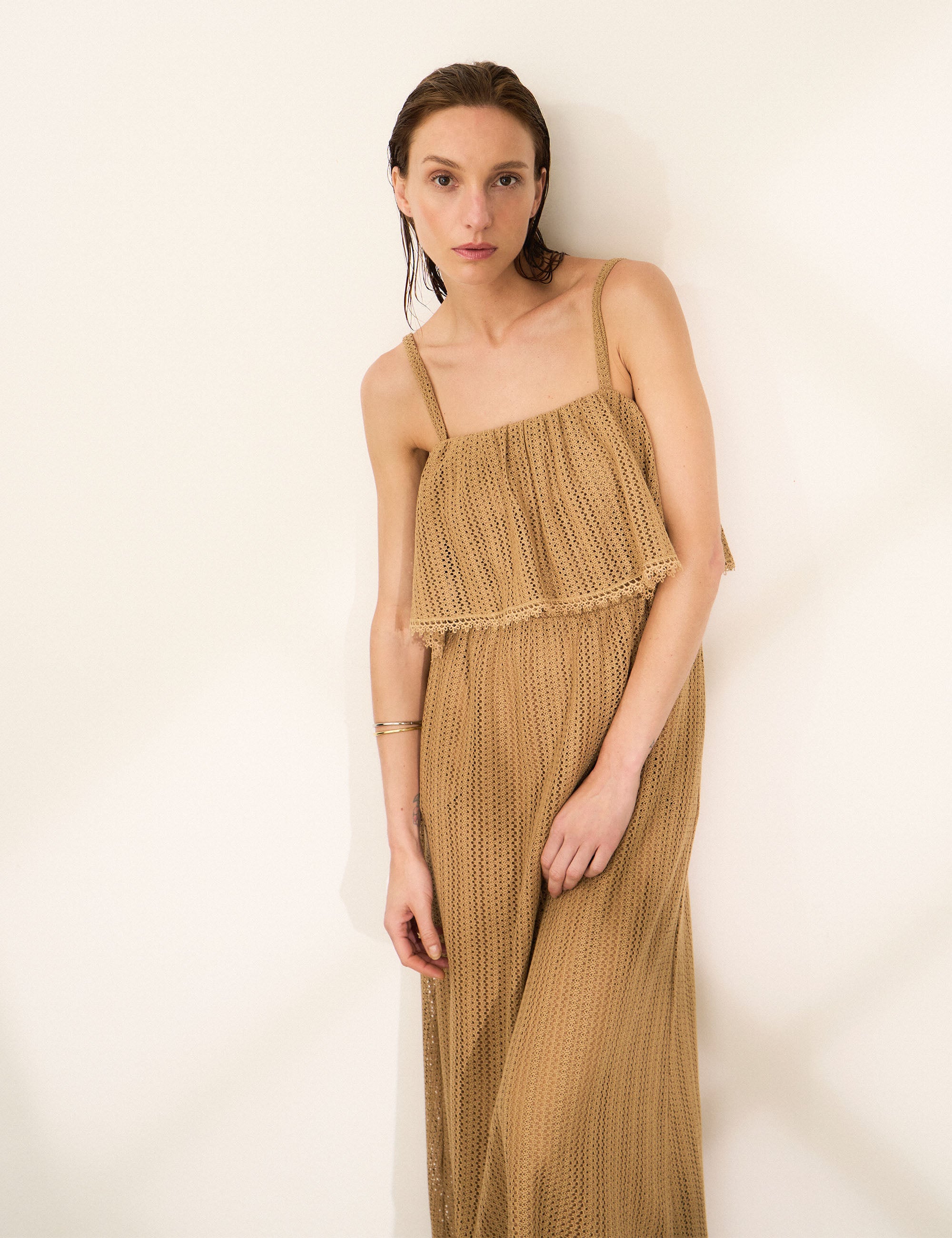 Vestido Malta Renda Bege