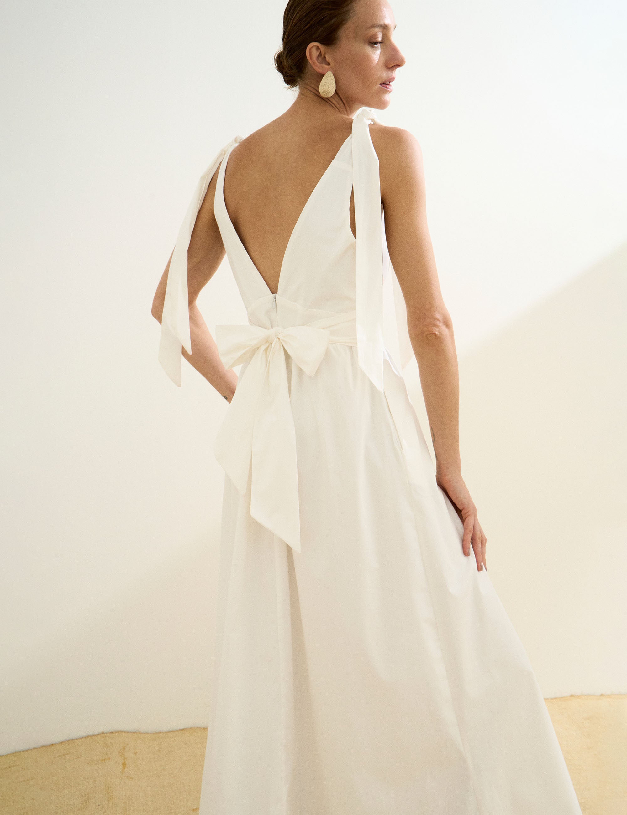 Vestido Marilia Tricoline Off White