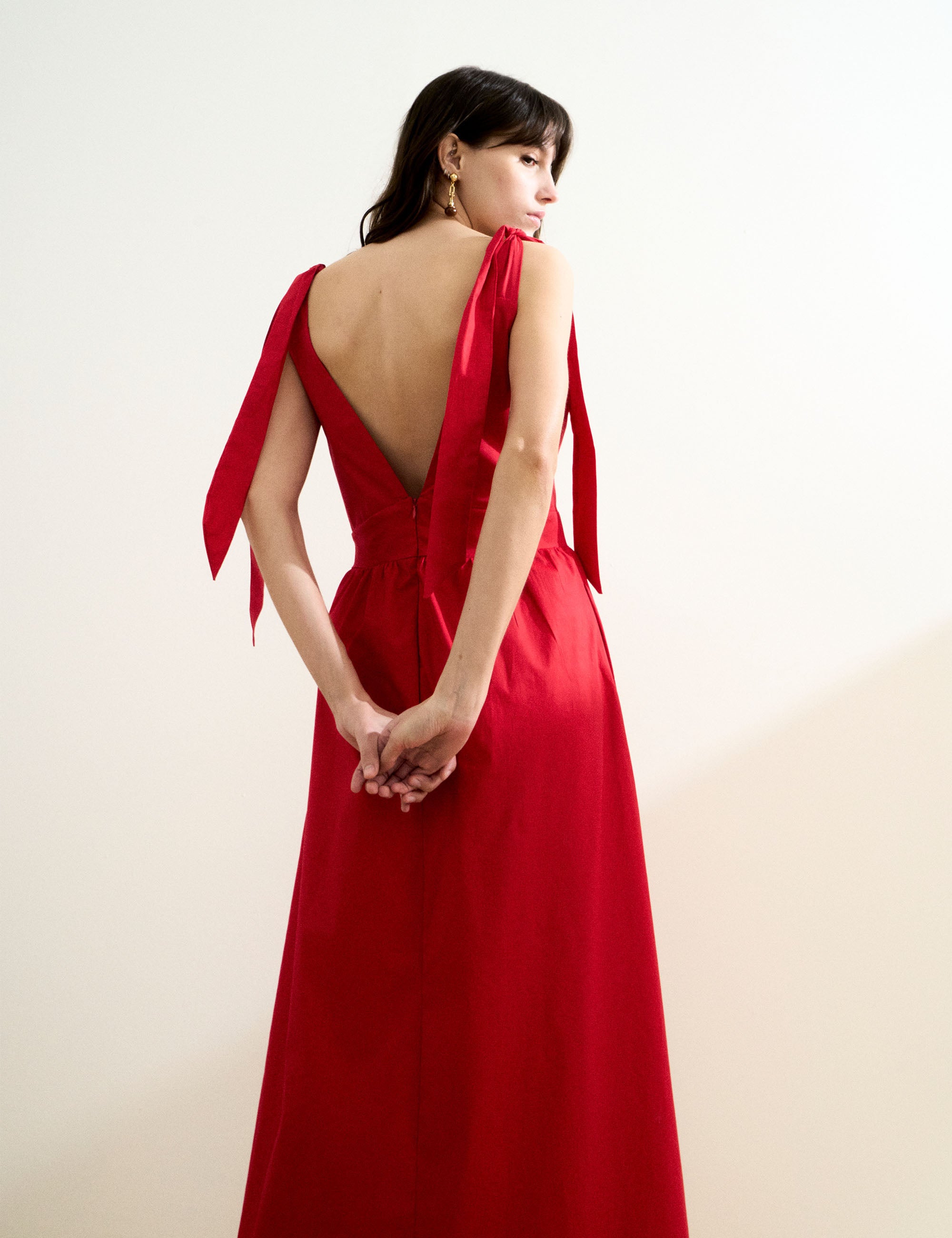 Vestido Marilia Tricoline Vermelho