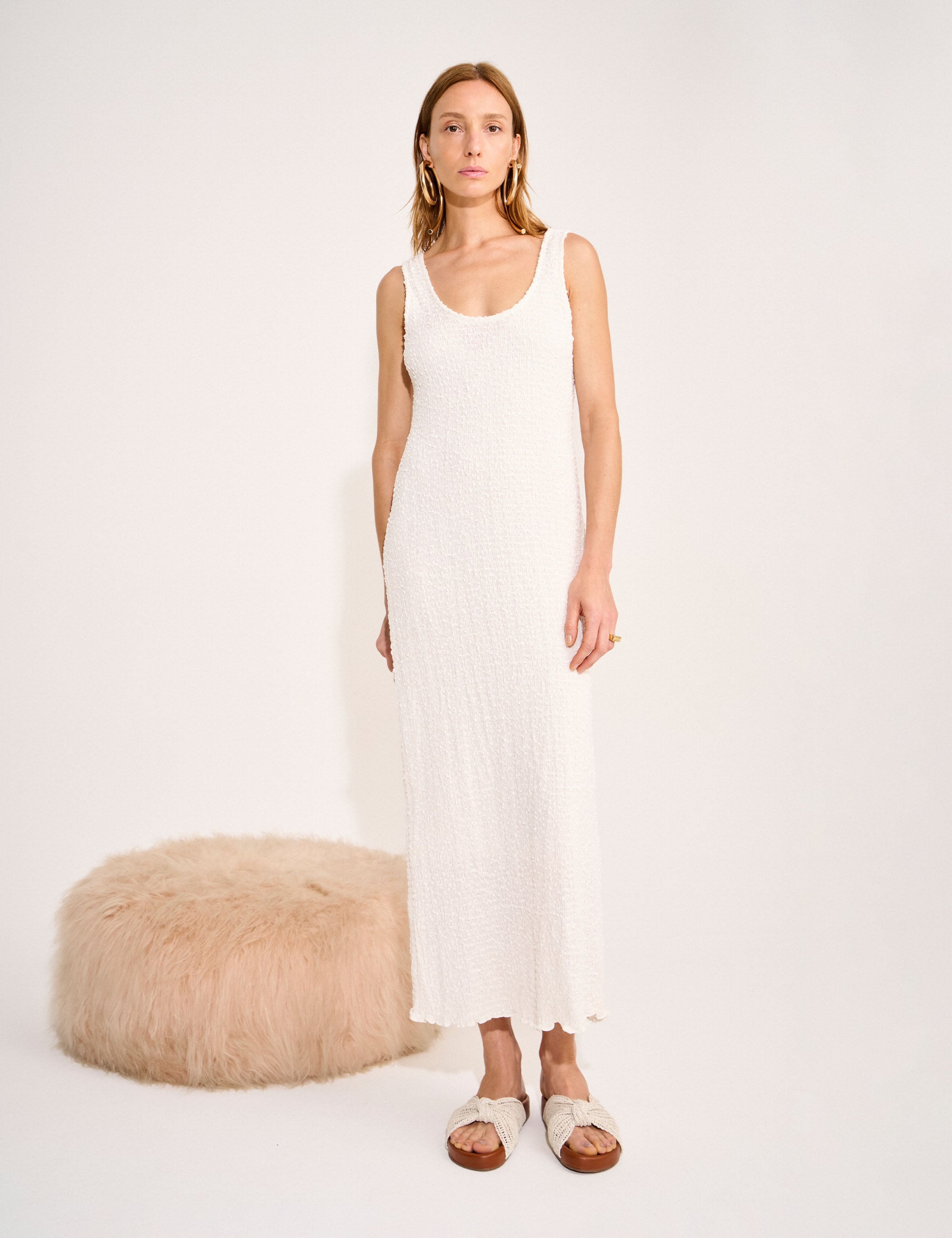 Vestido Mia Plissado Off White