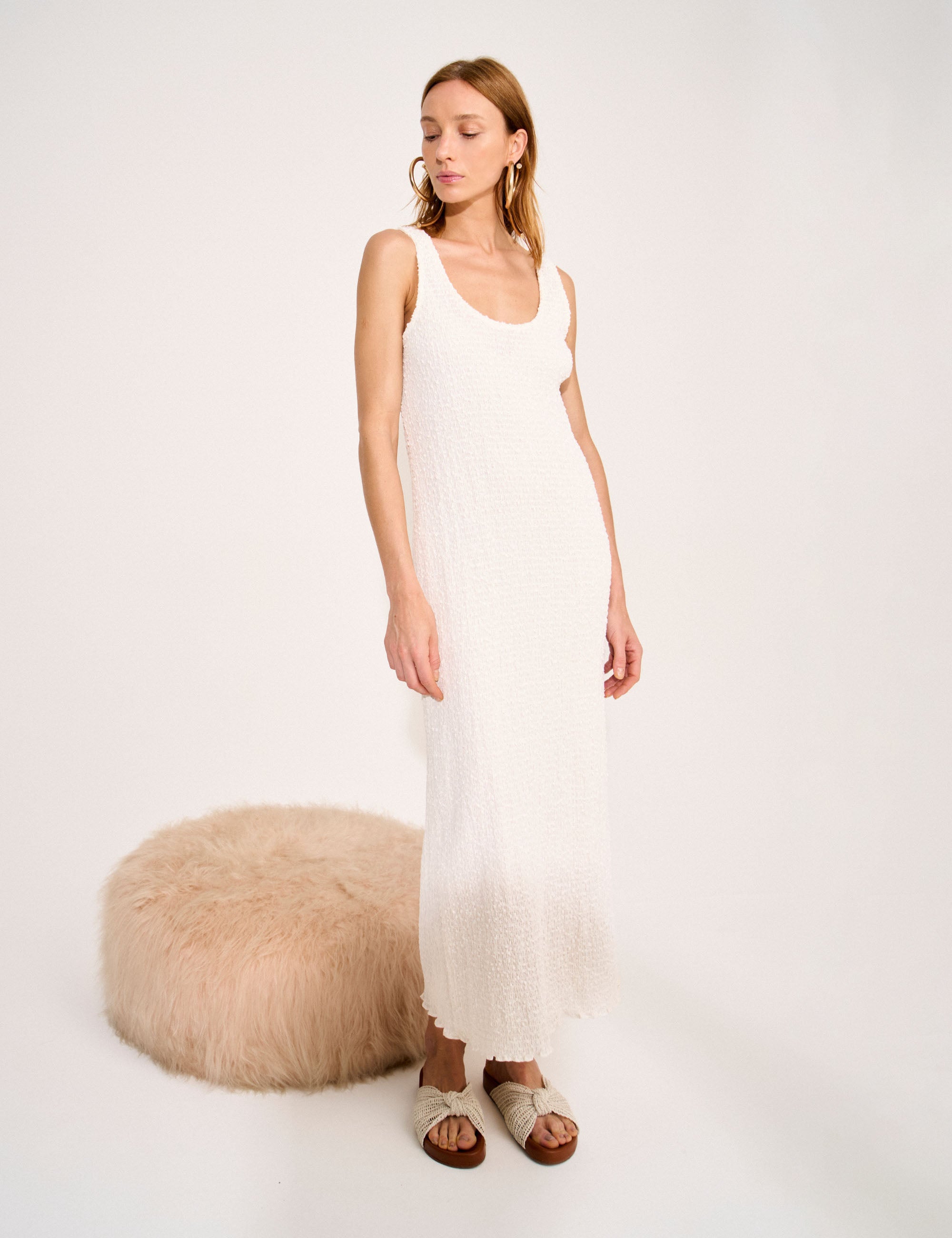 Vestido Mia Plissado Off White