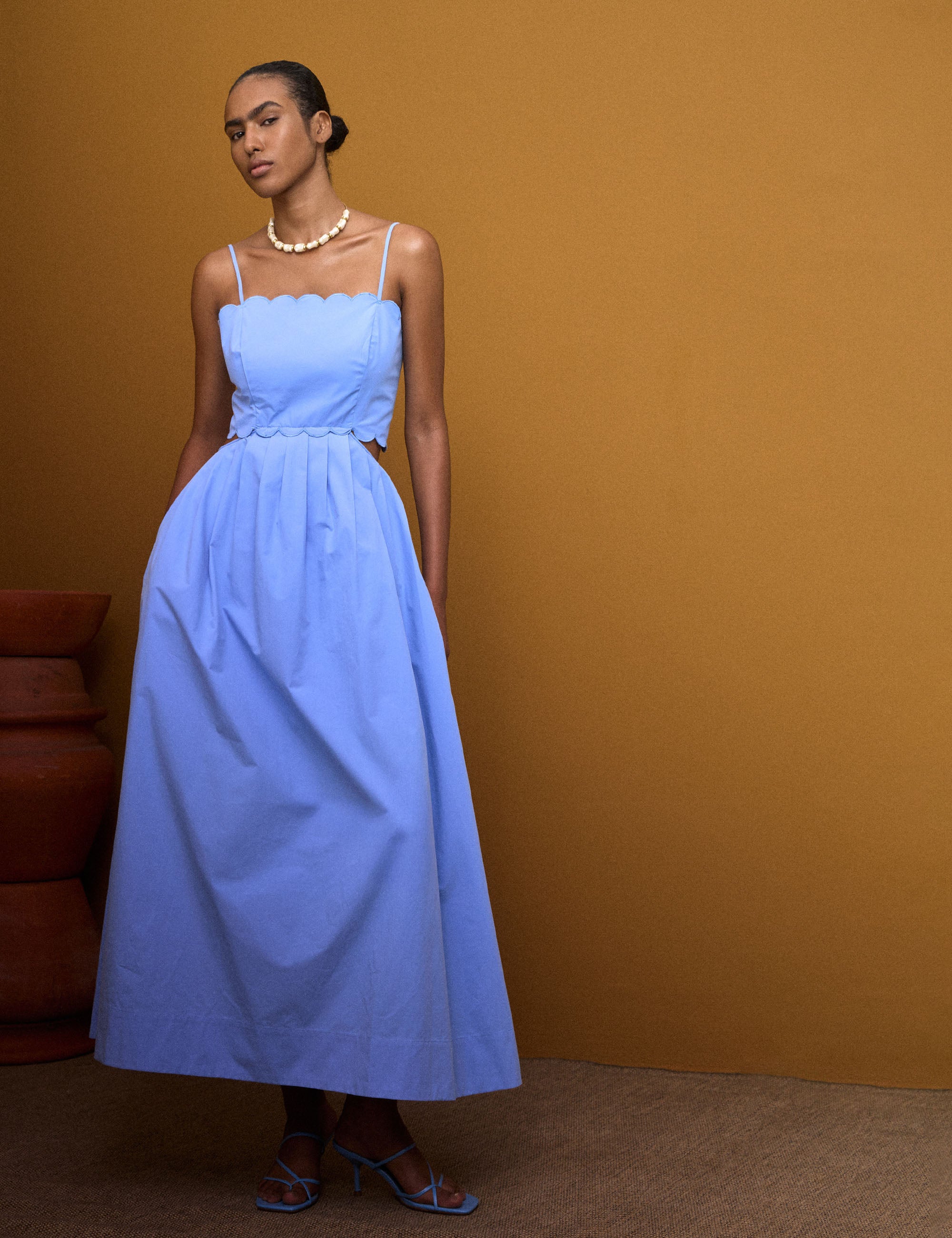 Vestido Miranda Tricoline Azul