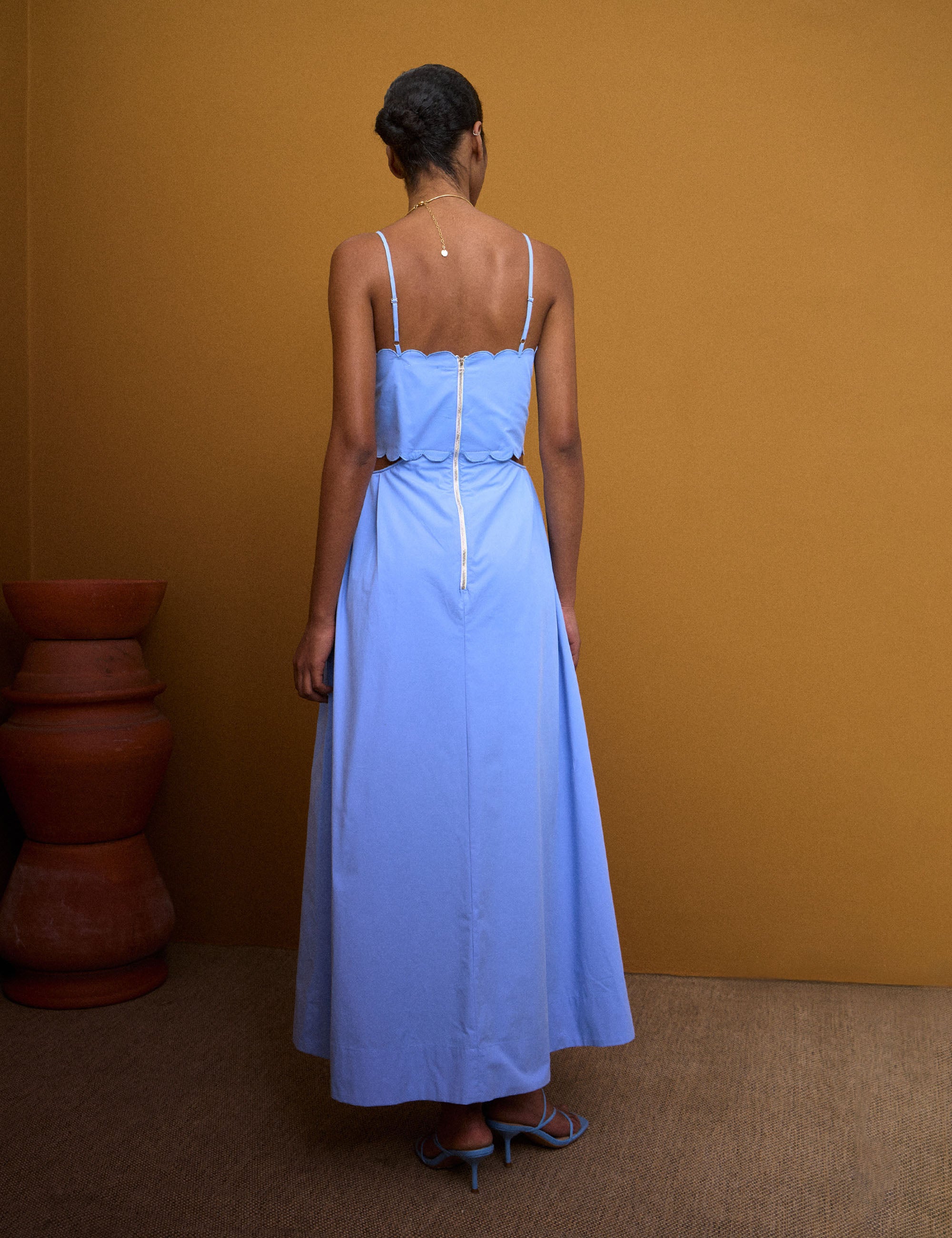 Vestido Miranda Tricoline Azul
