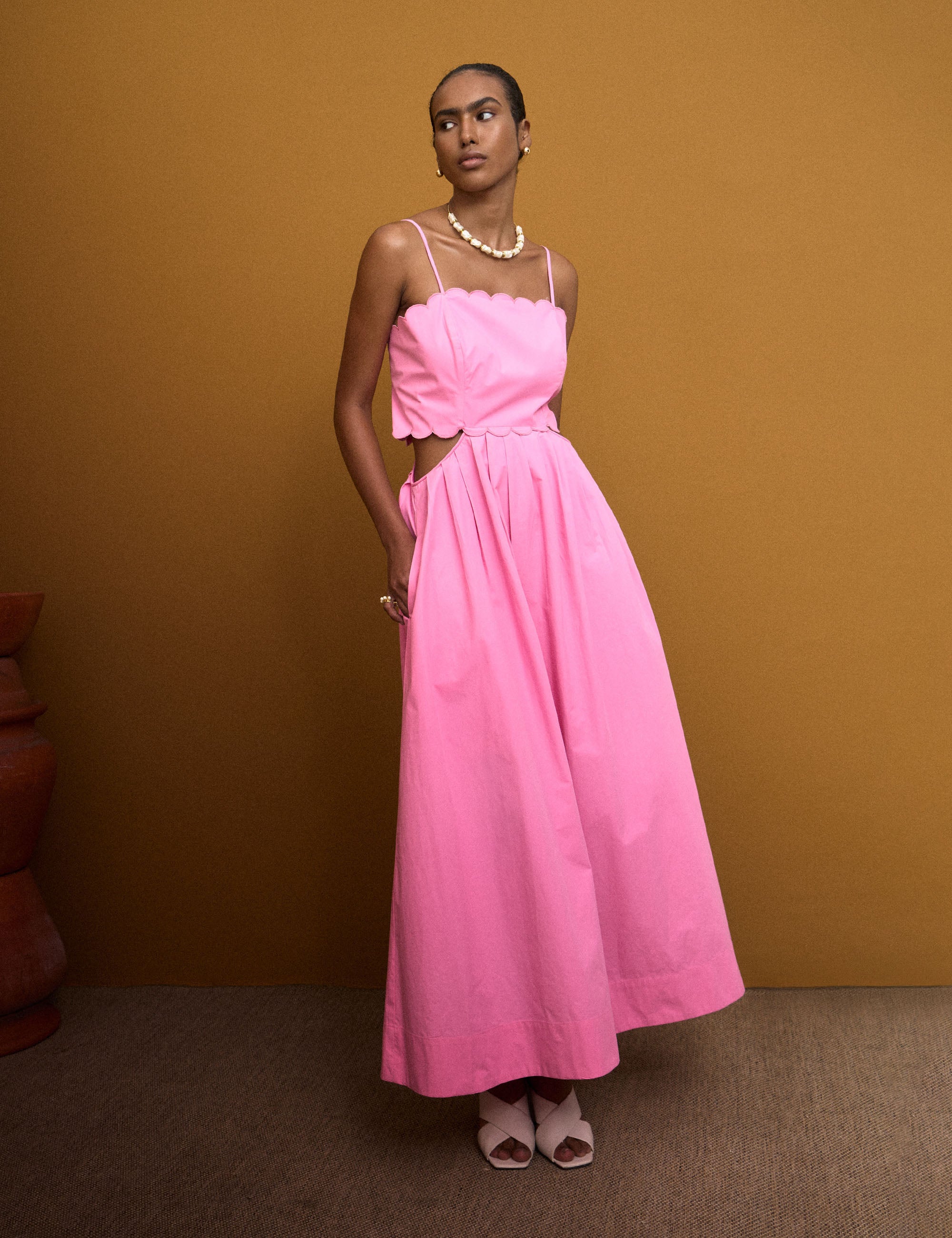 Vestido Miranda Tricoline Rosa