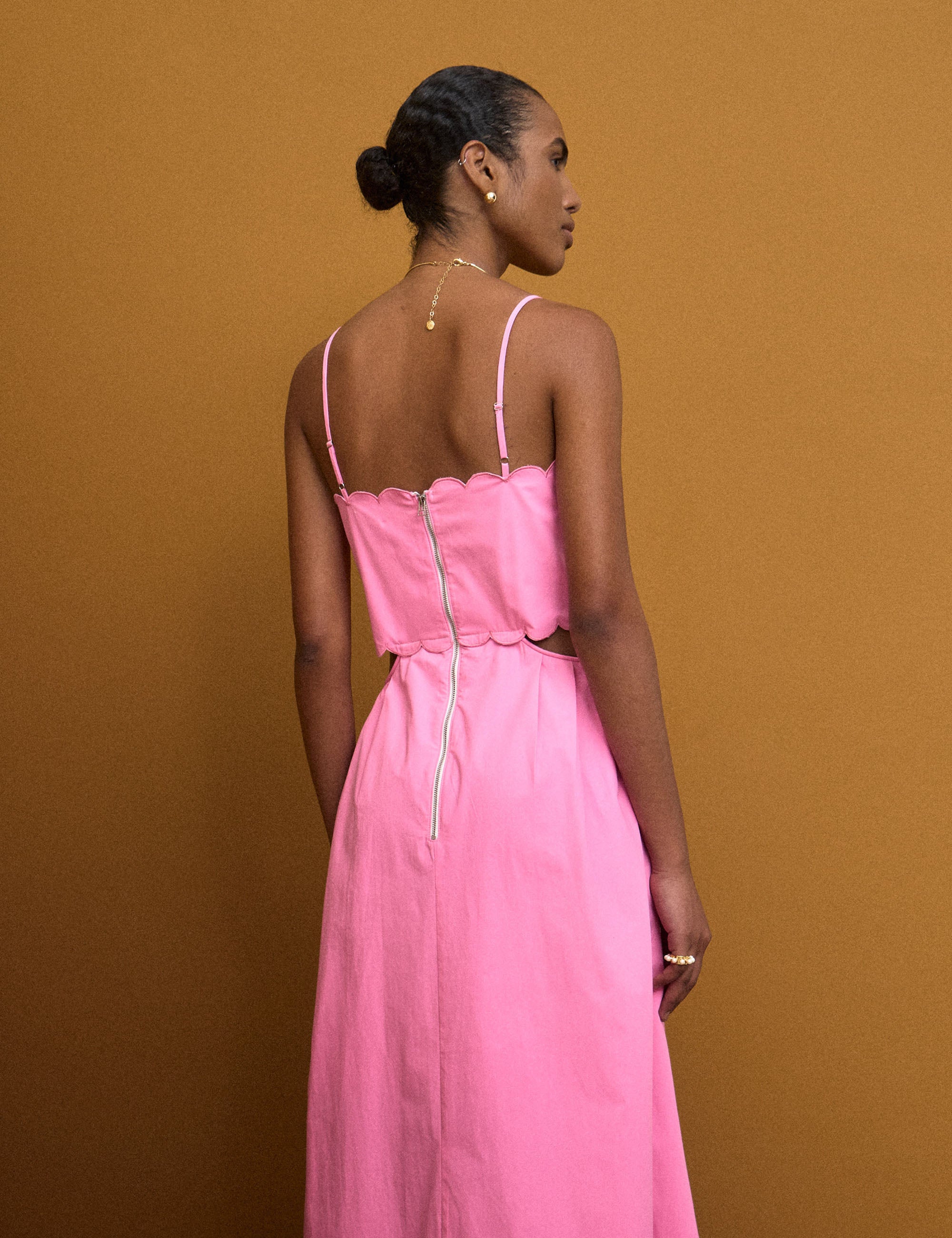 Vestido Miranda Tricoline Rosa