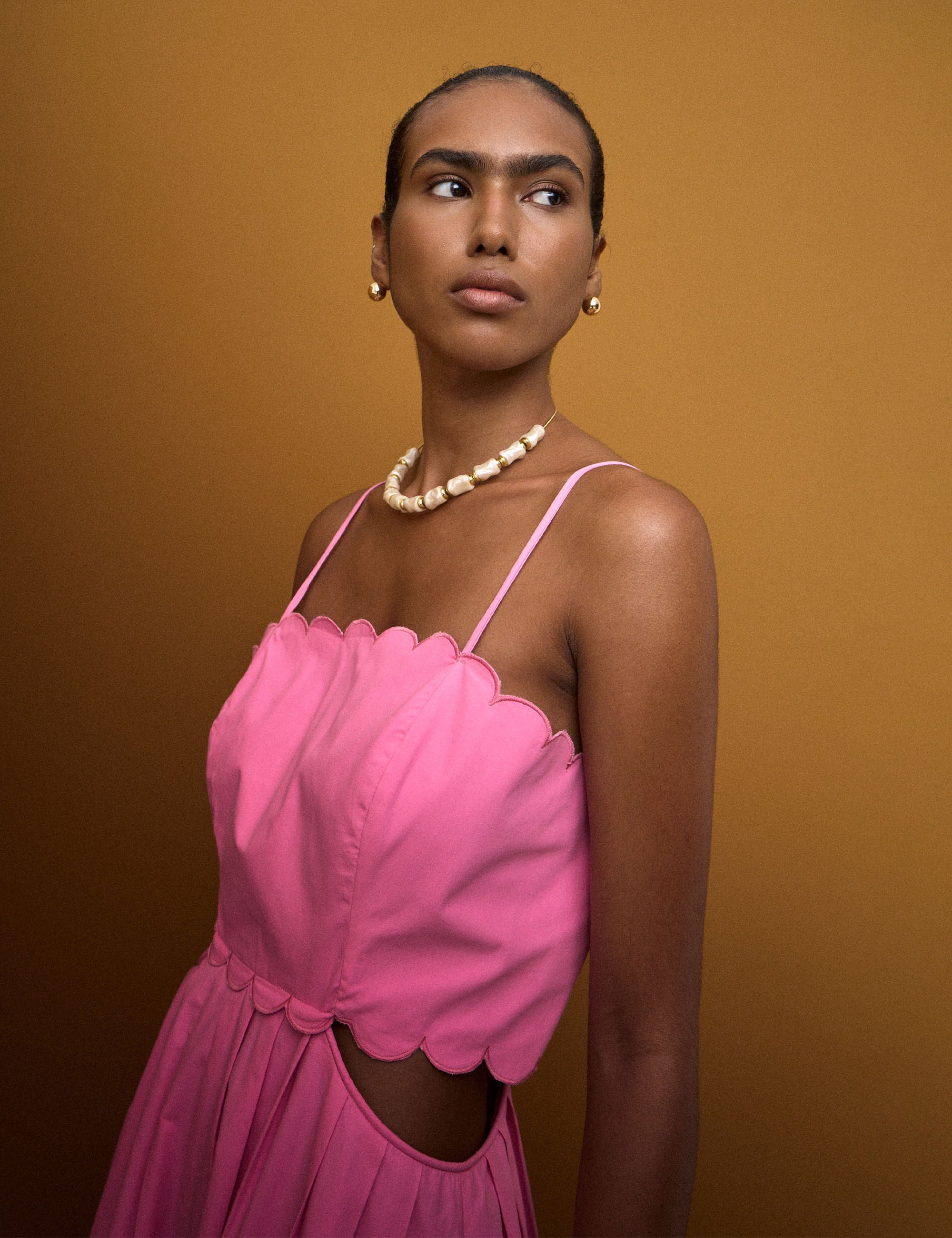 Vestido Miranda Tricoline Rosa
