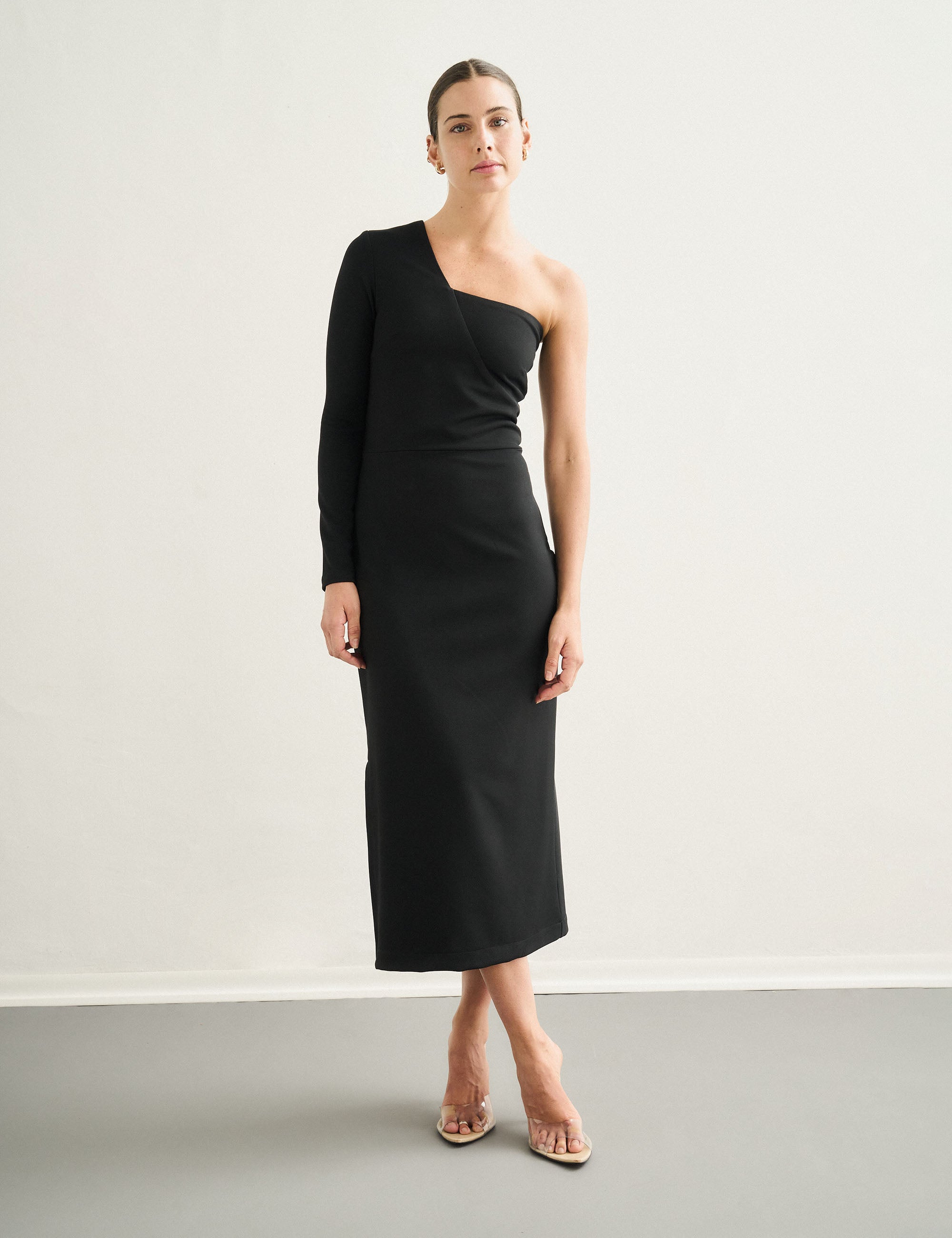 Vestido Ombro Malha Preto
