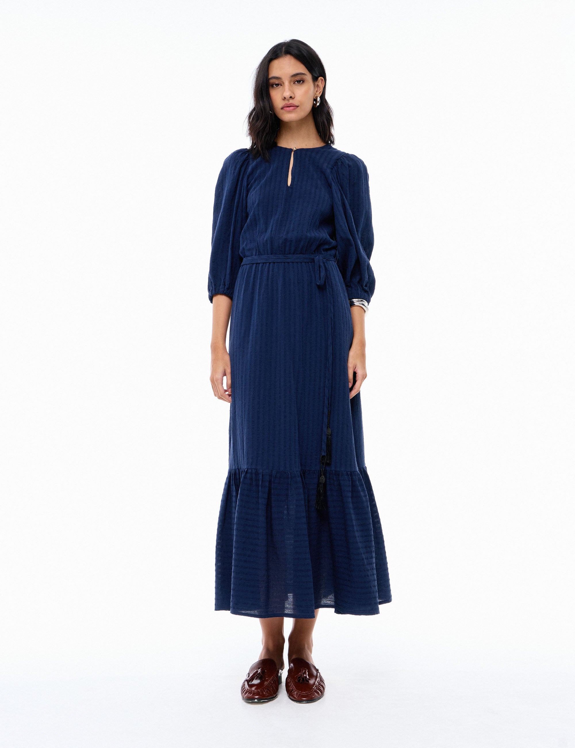 Vestido Romana Crepe Marinho