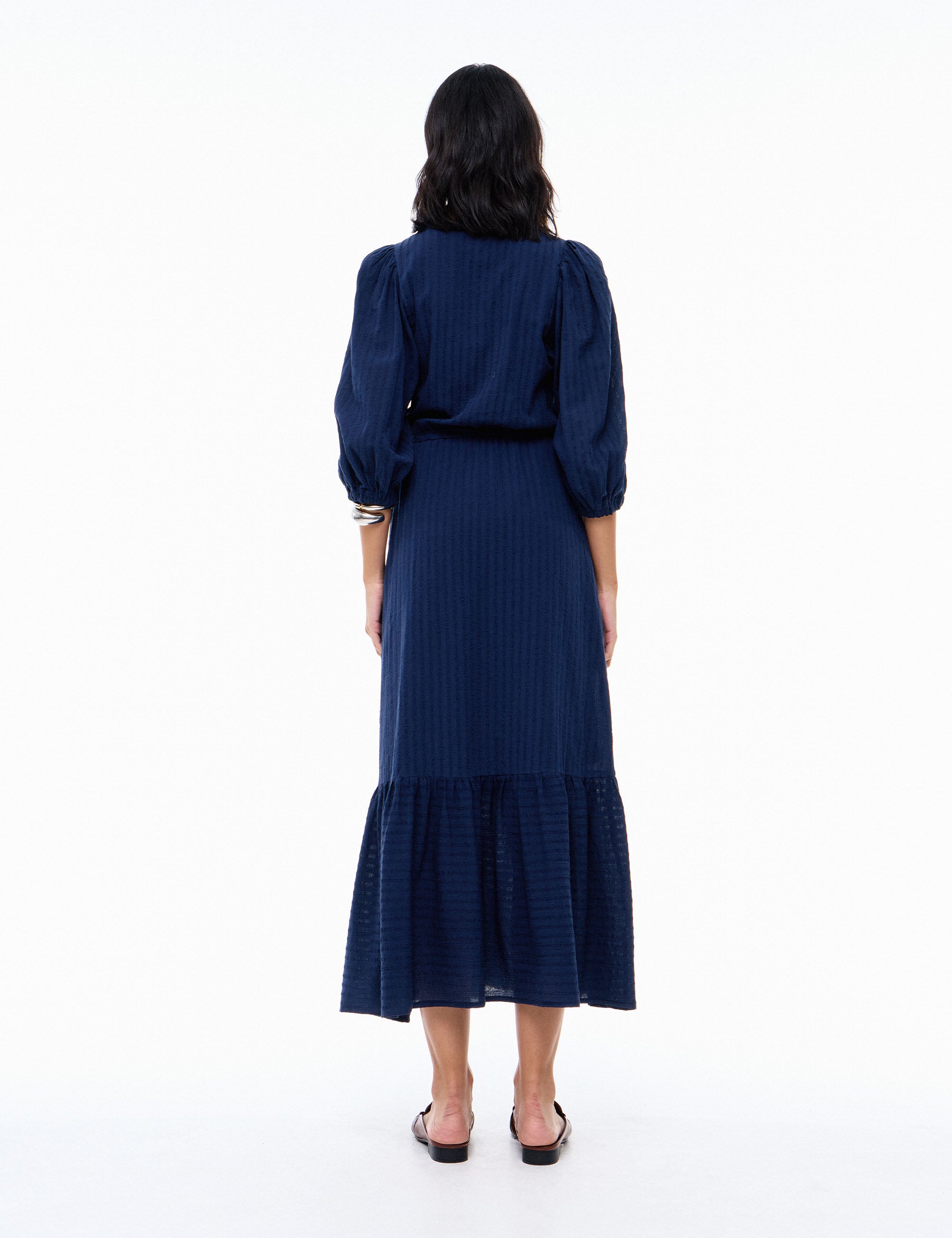 Vestido Romana Crepe Marinho
