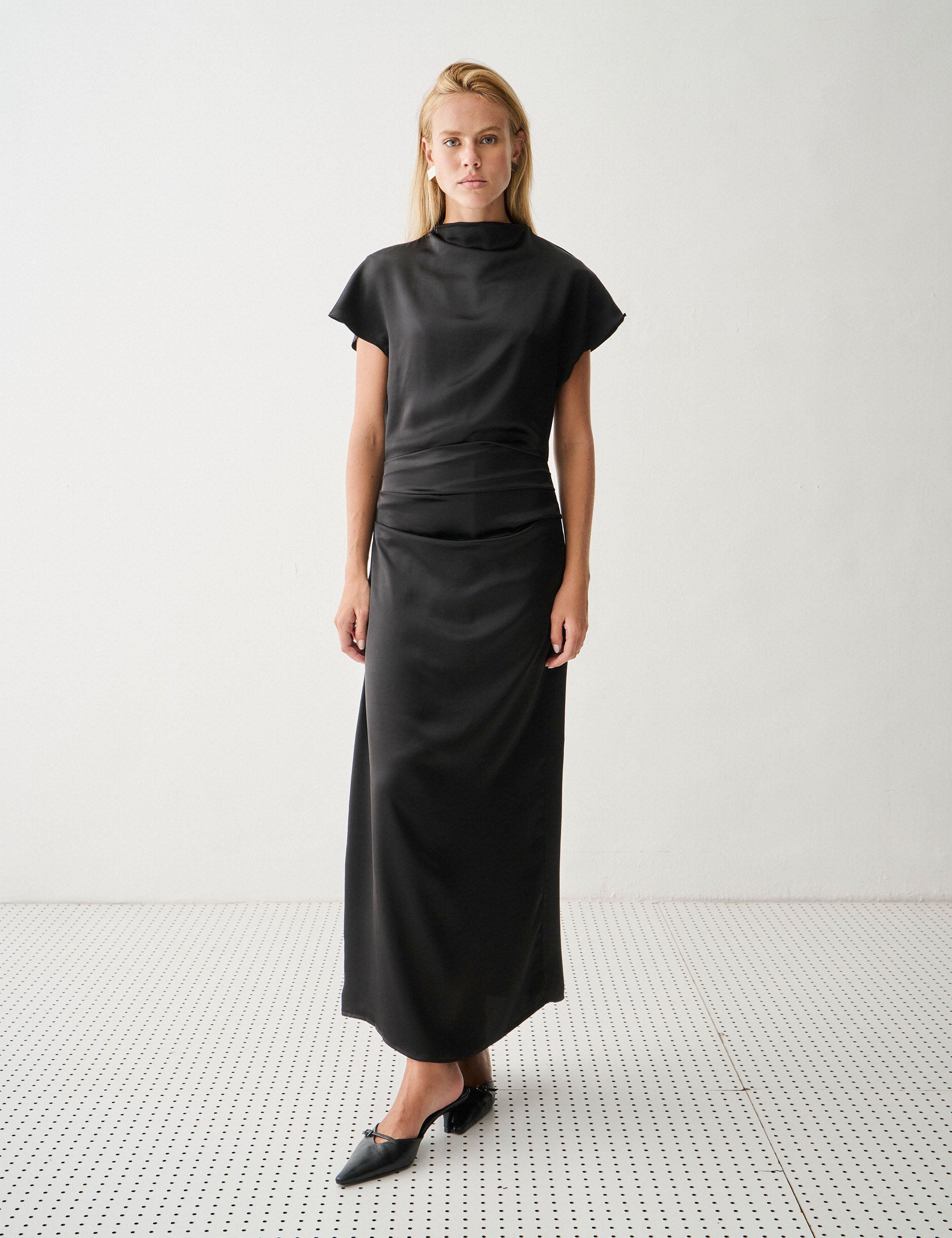 Vestido Siena Cetim Preto