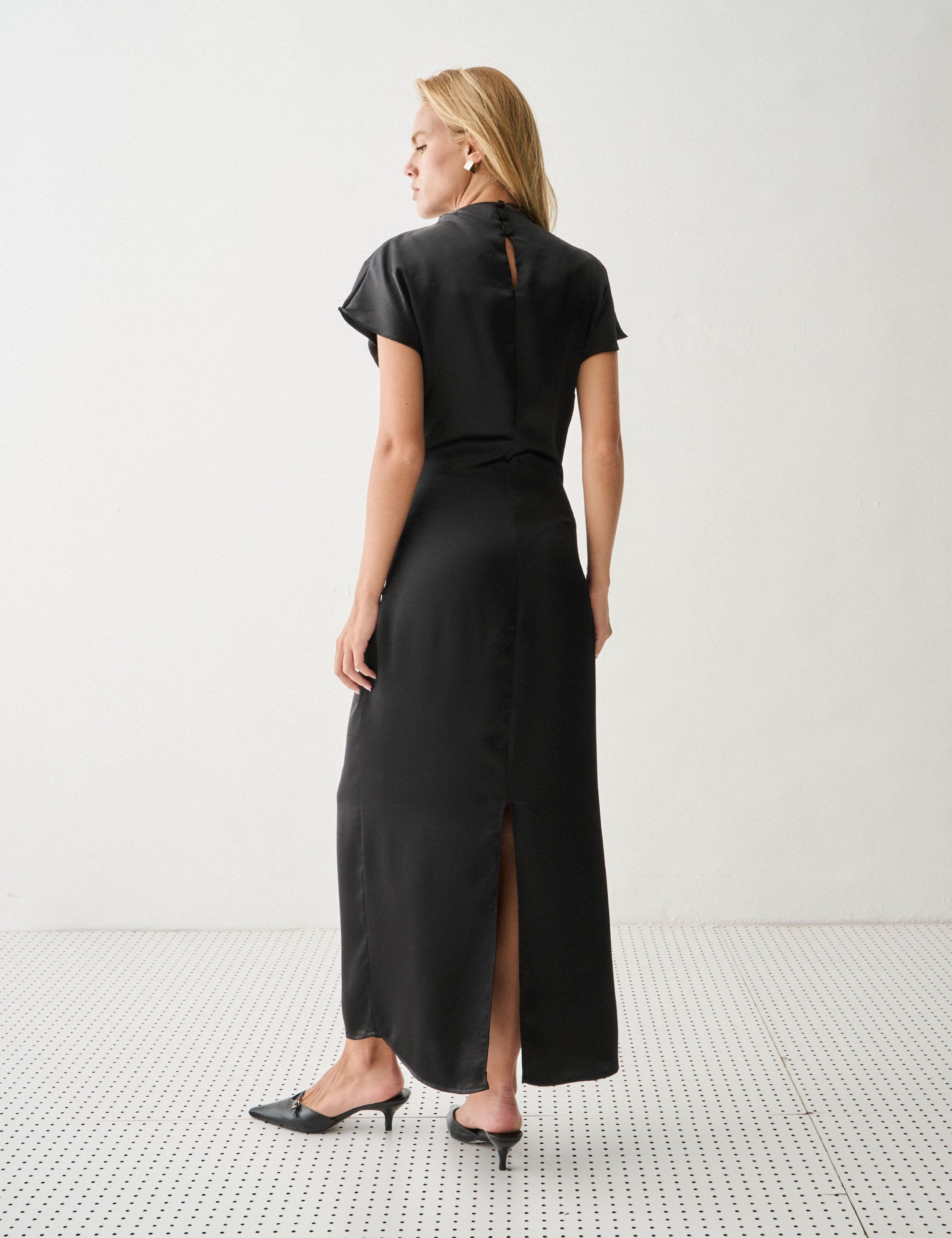 Vestido Siena Cetim Preto