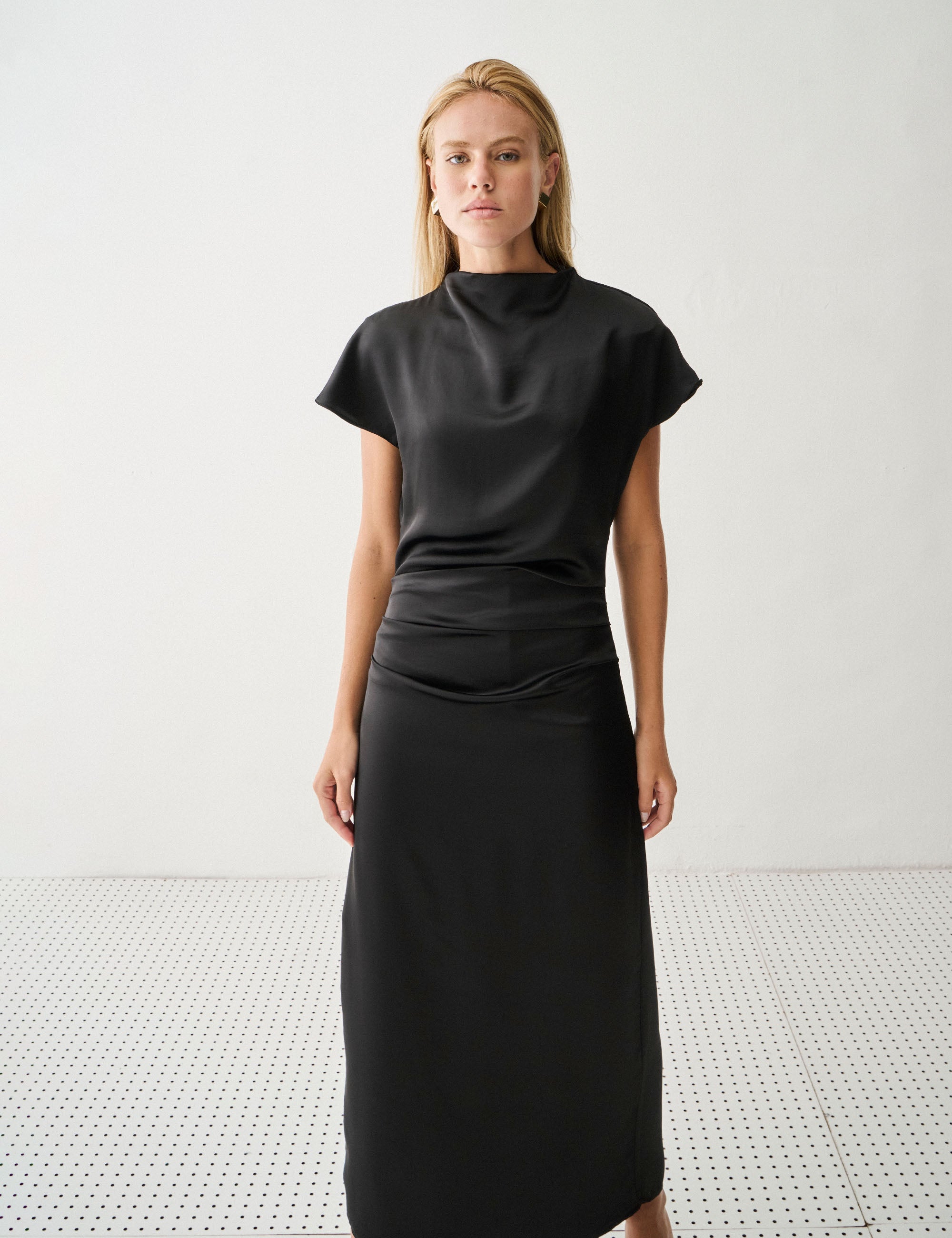 Vestido Siena Cetim Preto