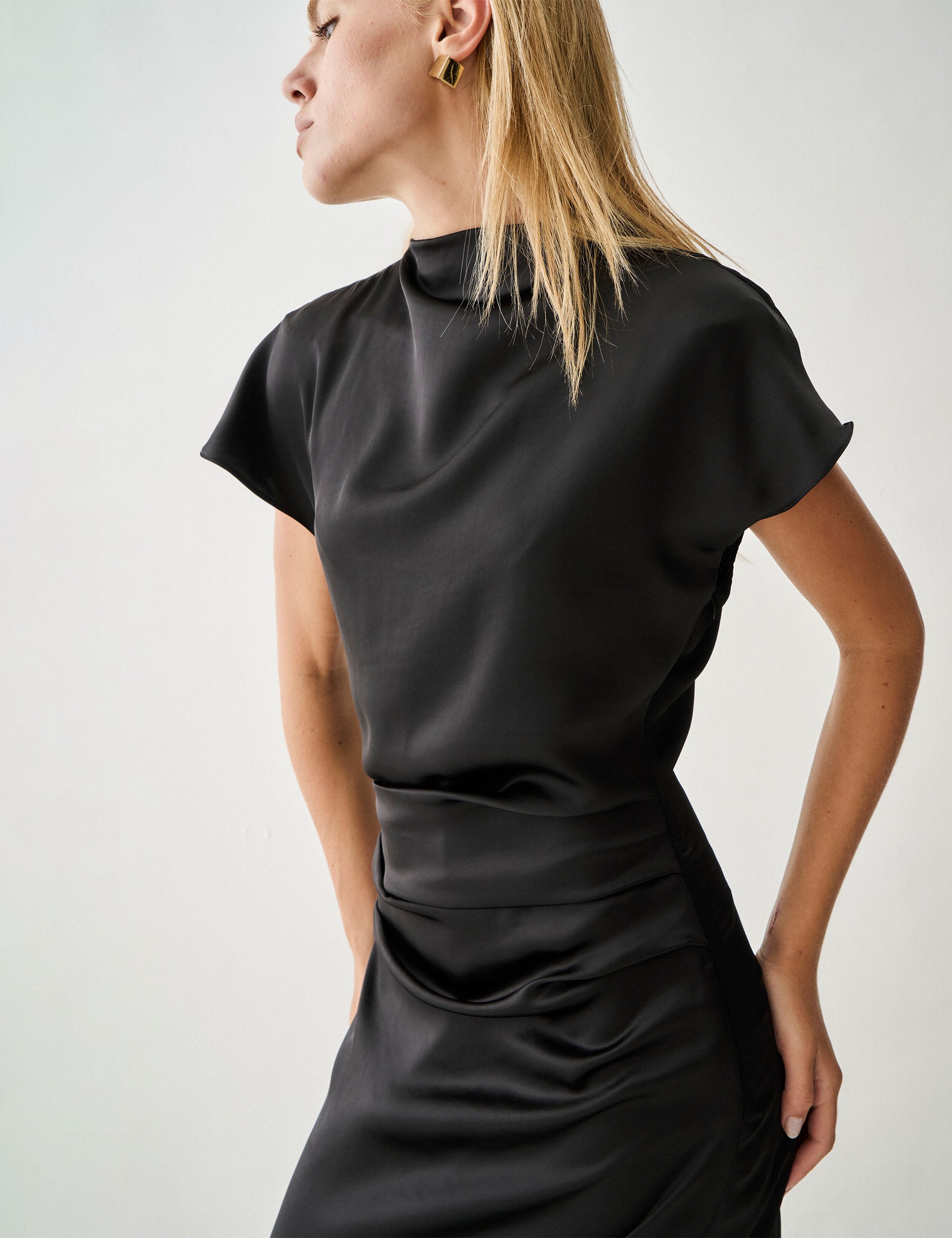 Vestido Siena Cetim Preto