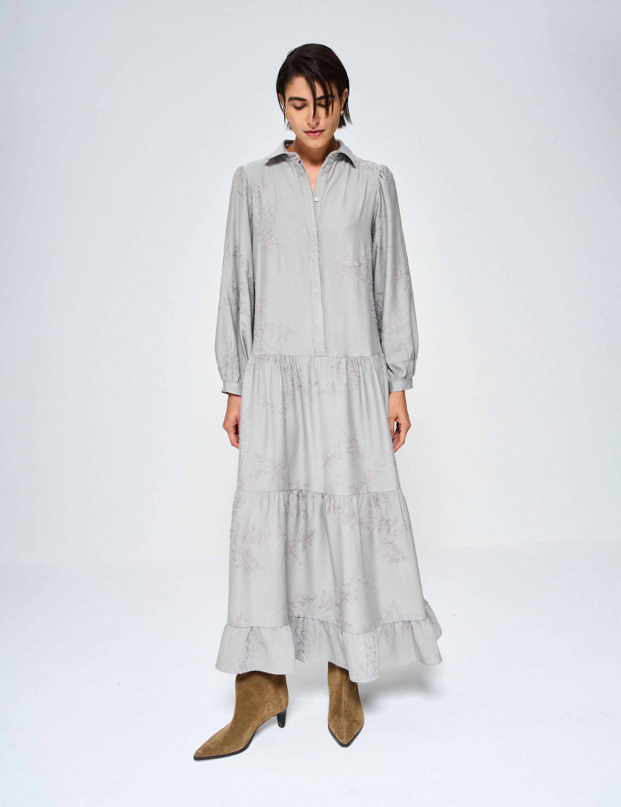 Vestido Sunset Viscose Cinza