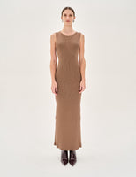 Vestido Cibele Tricot Camelo